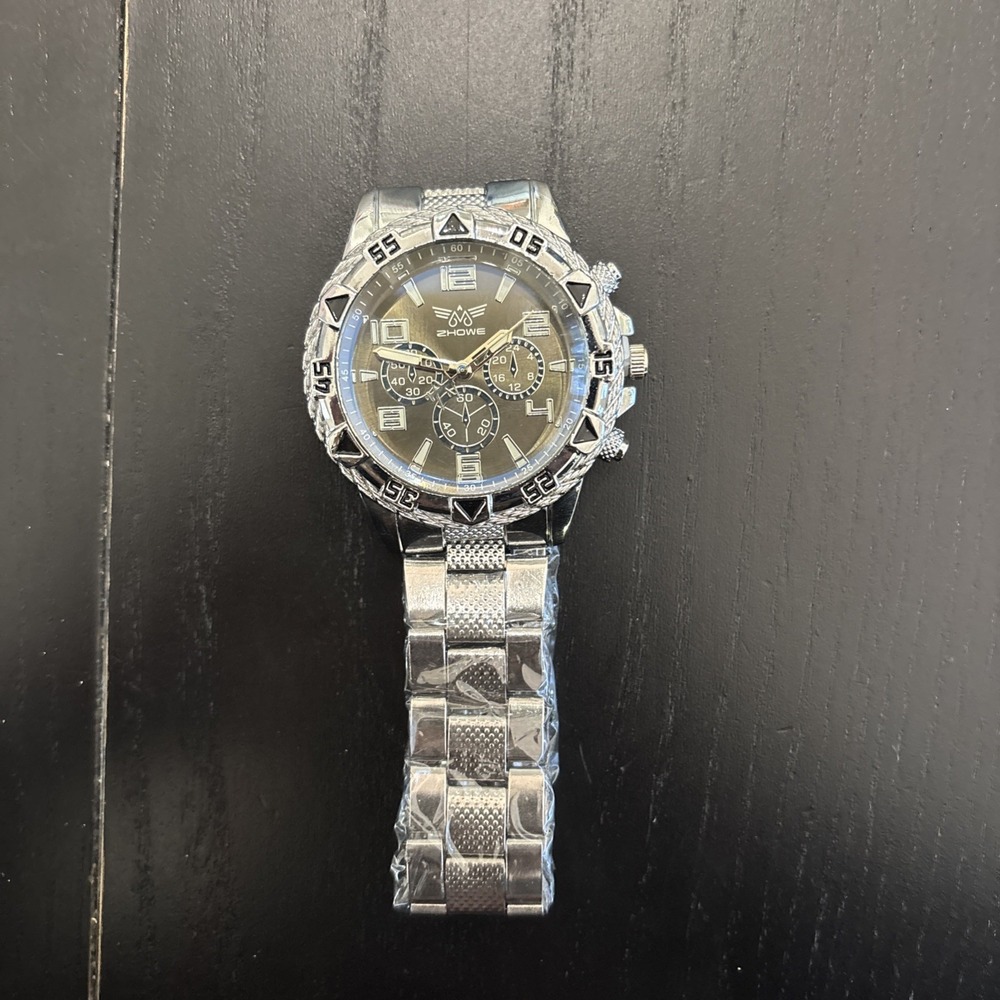 Zhowe Silver Wrist Brand New Watch Quartz For Men
